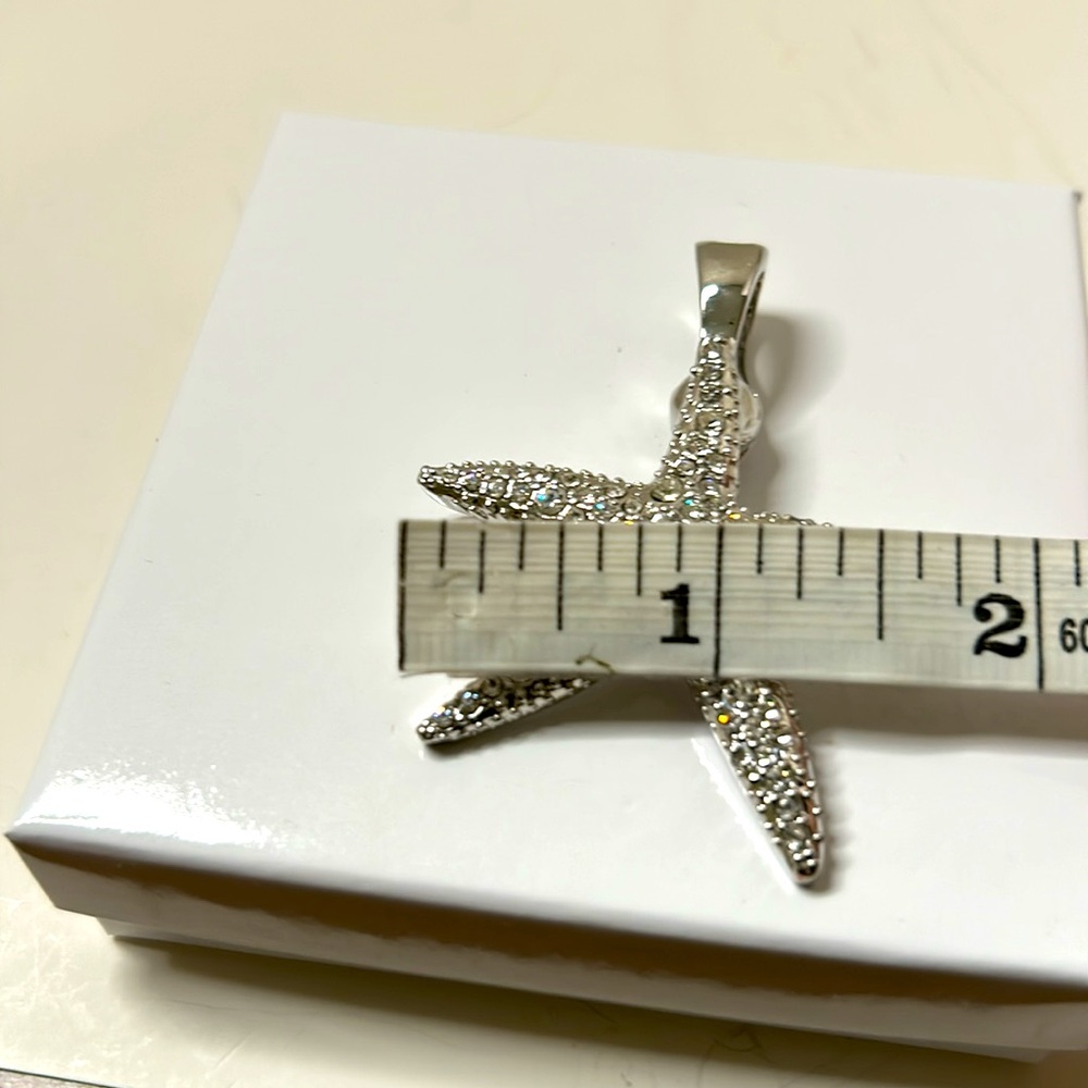 RMN vintage star fish pendant magnetic clasp silver tone clear rhineston… - Picture 5 of 5